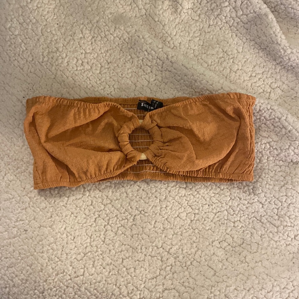 Orange ring crop top tube top really cropped summer top from Shein
